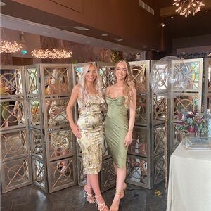 Elegant Green Strapless Dress